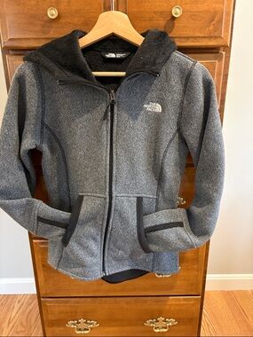 The North Face Charcoal Gray Fleece Hooded Jacket